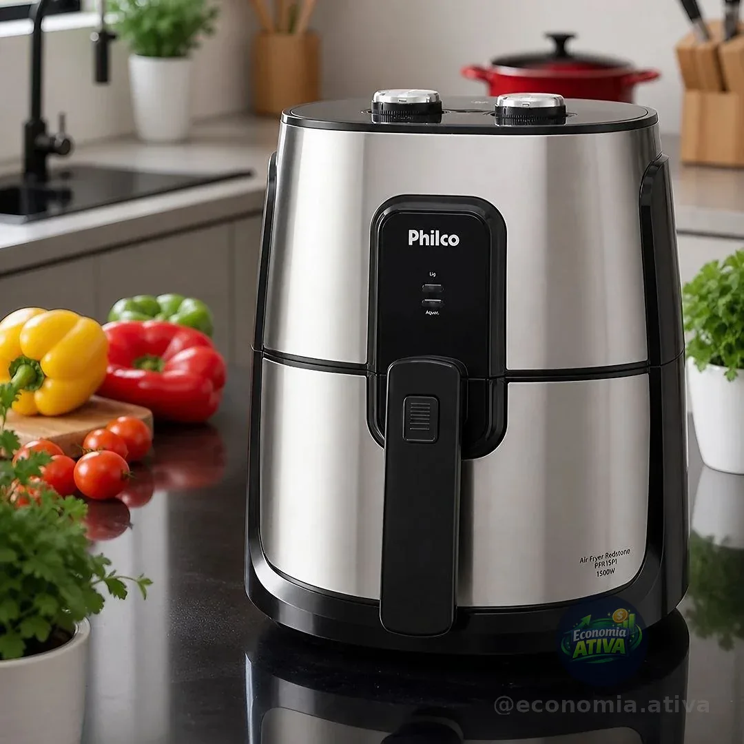 Fritadeira Air Fryer Philco Pfr15pi Redstone 4,4l 1500w Cor Prateado 220v