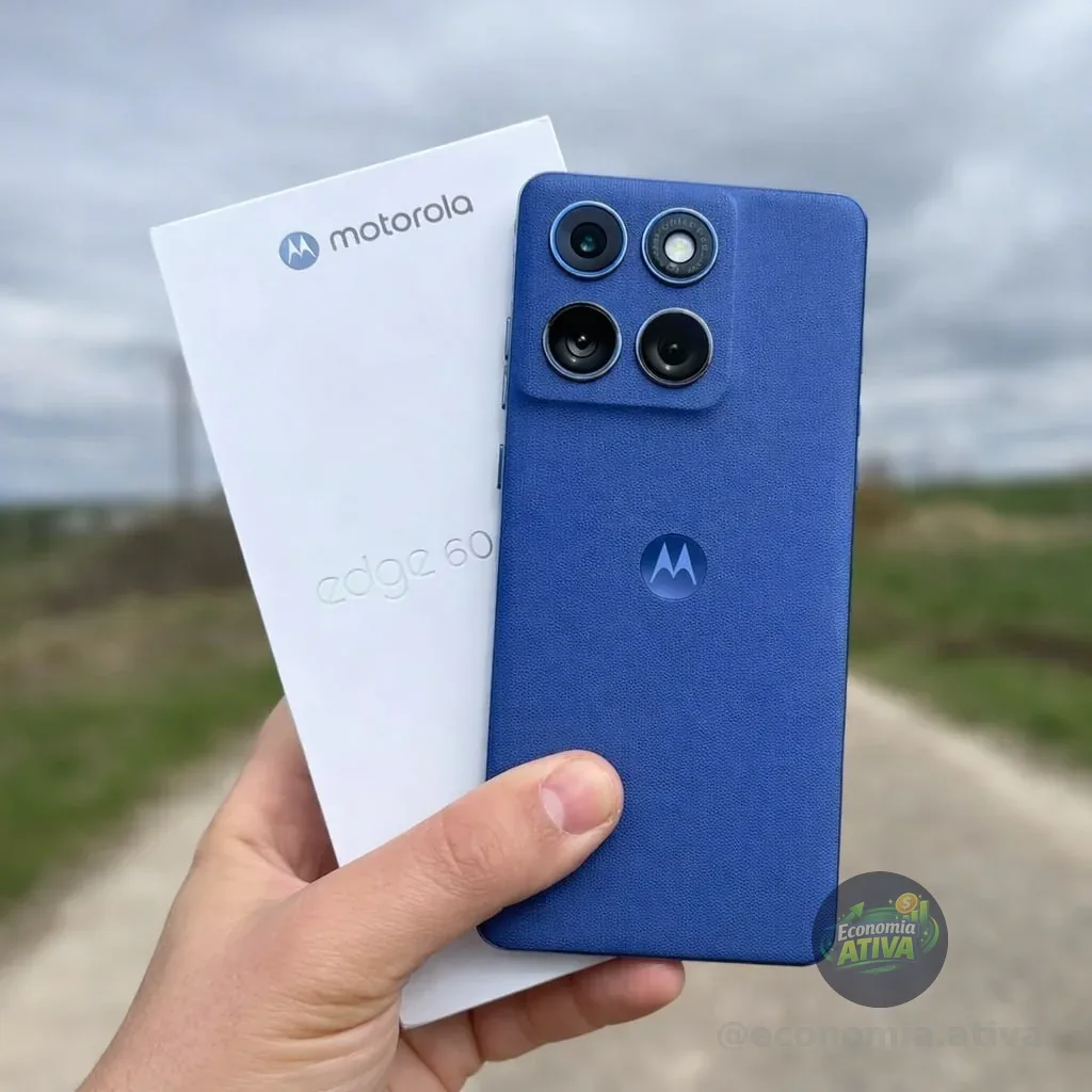 Smartphone Motorola Edge 60 5g - 512gb 24gb (12gb Ram+12gb Ram Boost) Tela Quad-curve Moto Ai 50mp Sony Camera Ultrarresistencia Militar Ip68 + Ip69 - Azul Marinho