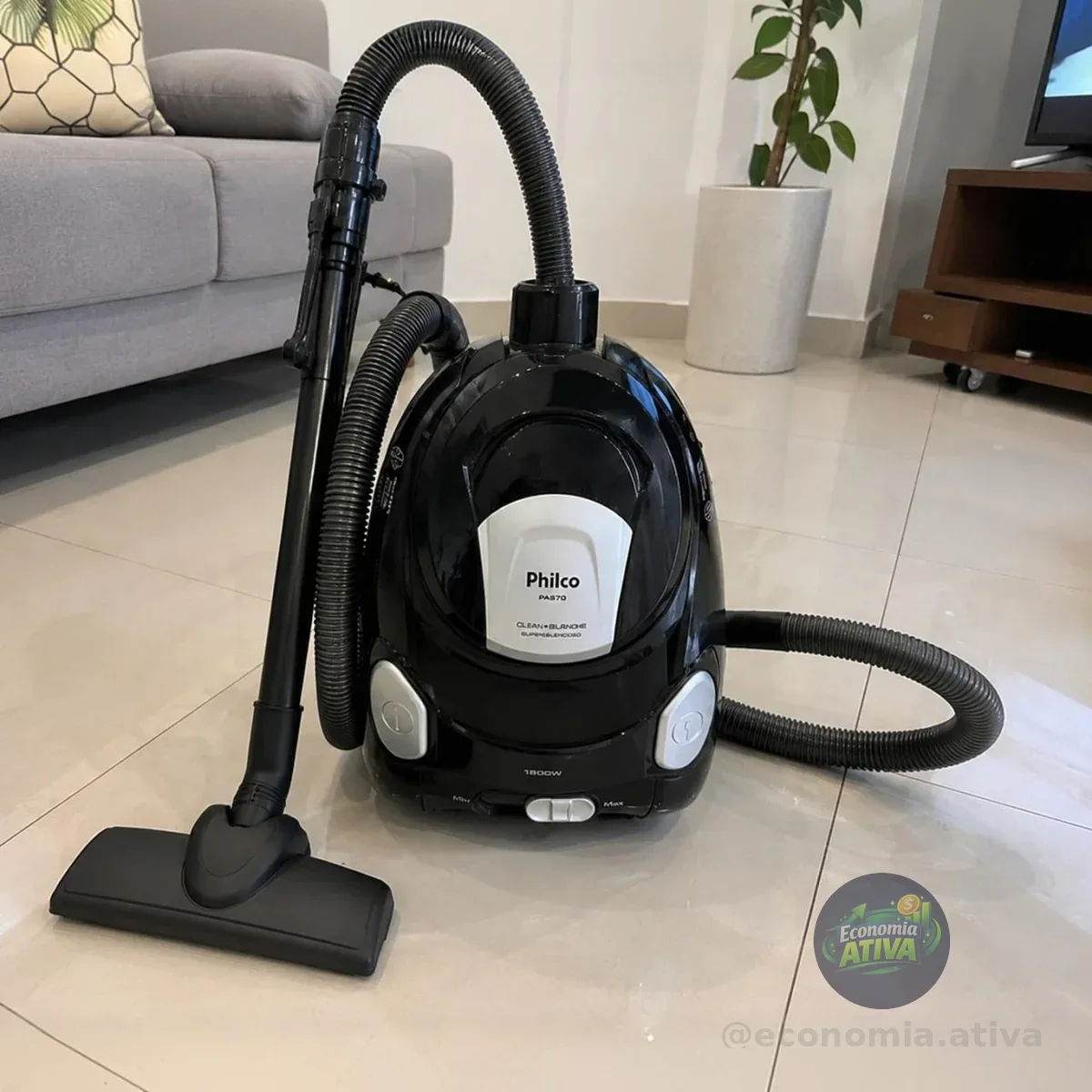 Aspirador Philco 1800w 2.2l Super Silencioso Pas70 Preto 220v