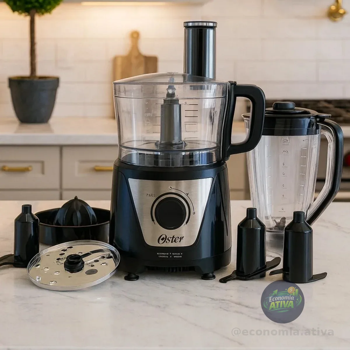 Multiprocessador de Alimentos Black 7 em 1 Oster - 127V