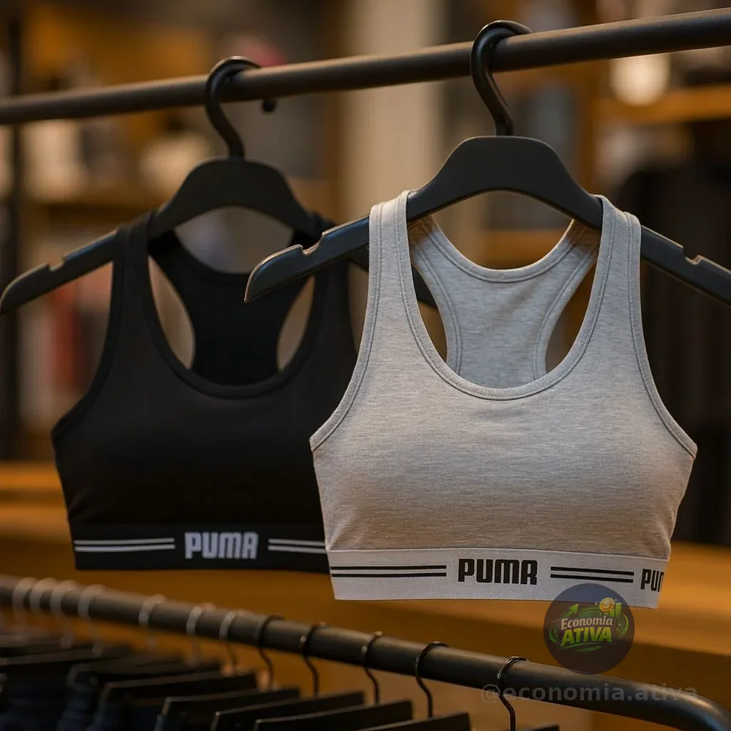 Kit 2 Top Academia Puma Treino Fitness Esportivo Algodão
