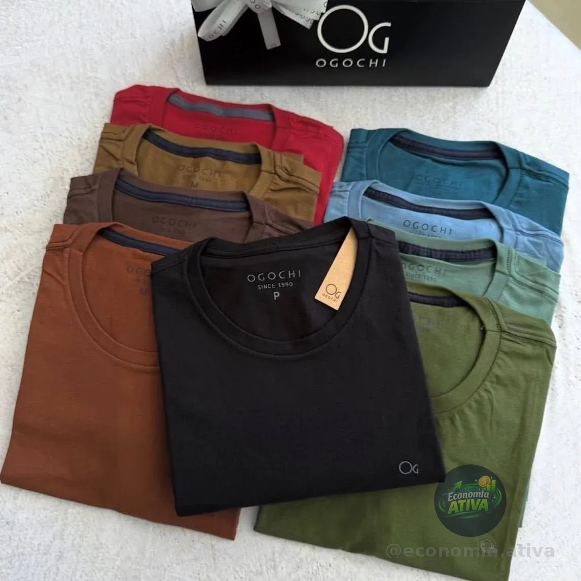 Camiseta Ogochi Básica Algodão Original Lisa Masculina
