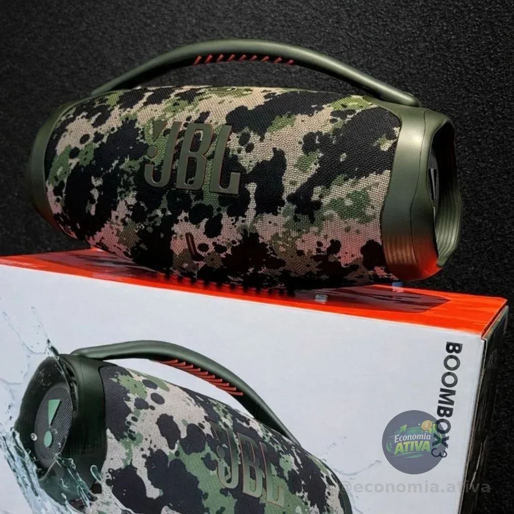 Caixa De Som Jbl Boombox 3, Bluetooth, Portátil, Cor Squad Verde 220v