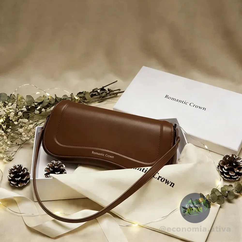 Bolsa Feminina Casual Transversal Dia Dia Chocolate Lisa Níquel