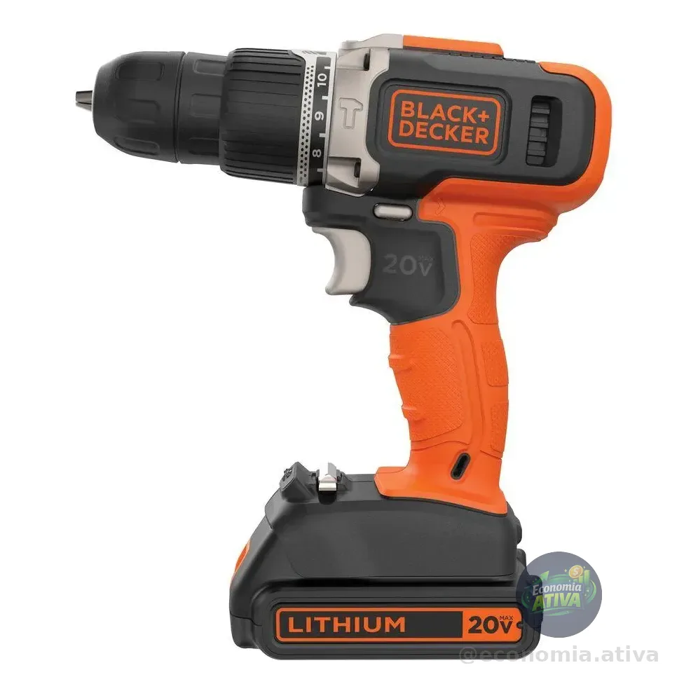 Parafusadeira E Furadeira Black Decker Bck21s1s Bivolt Preto/laranja