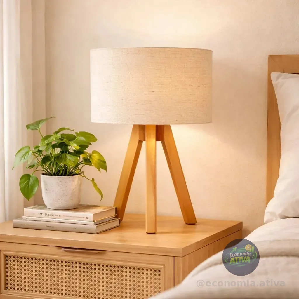 2 Abajur Luminaria De Mesa Sala Quarto Escritorio Moderno