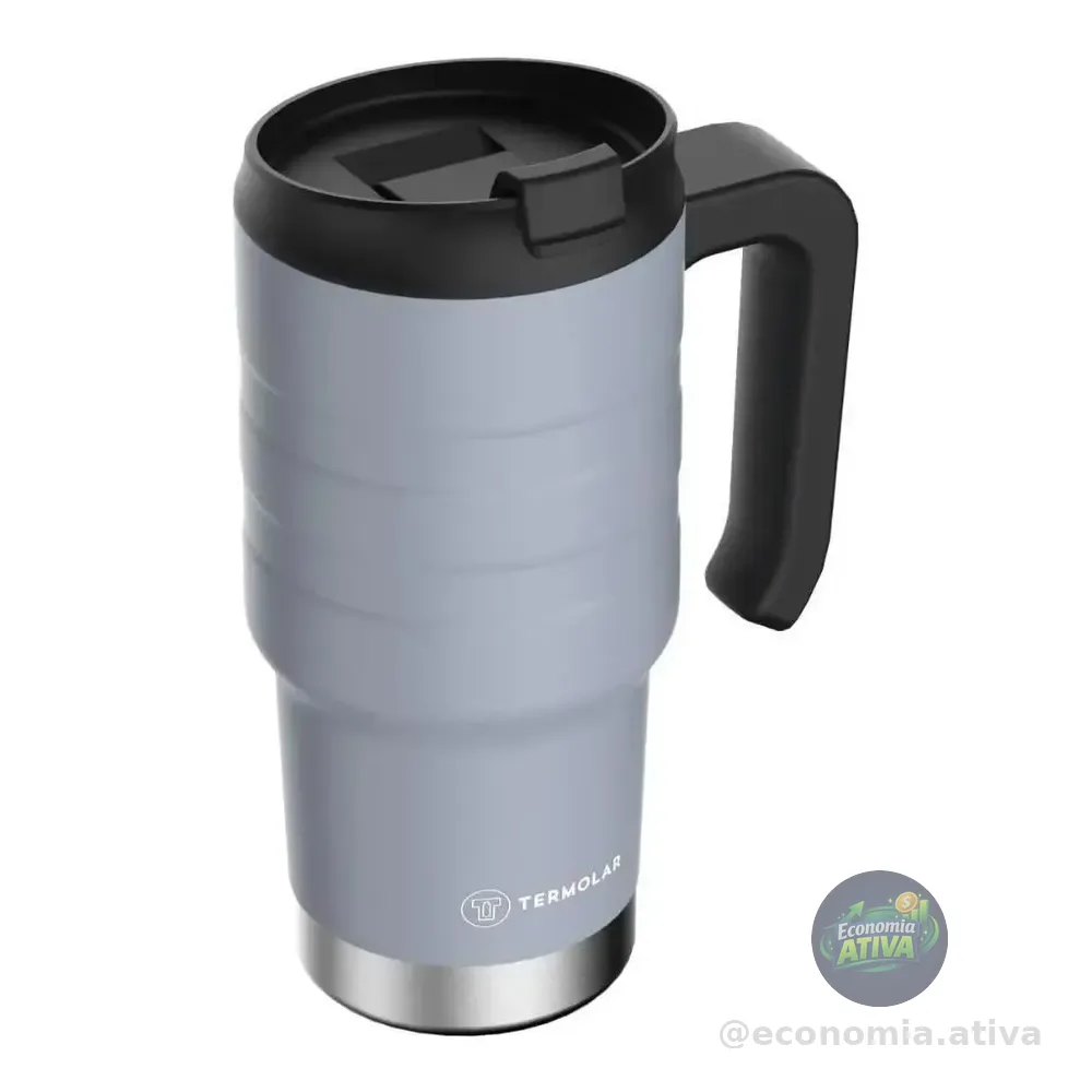 Copo Térmico Termolar Vaso Térmico Cor Cinza 590ml