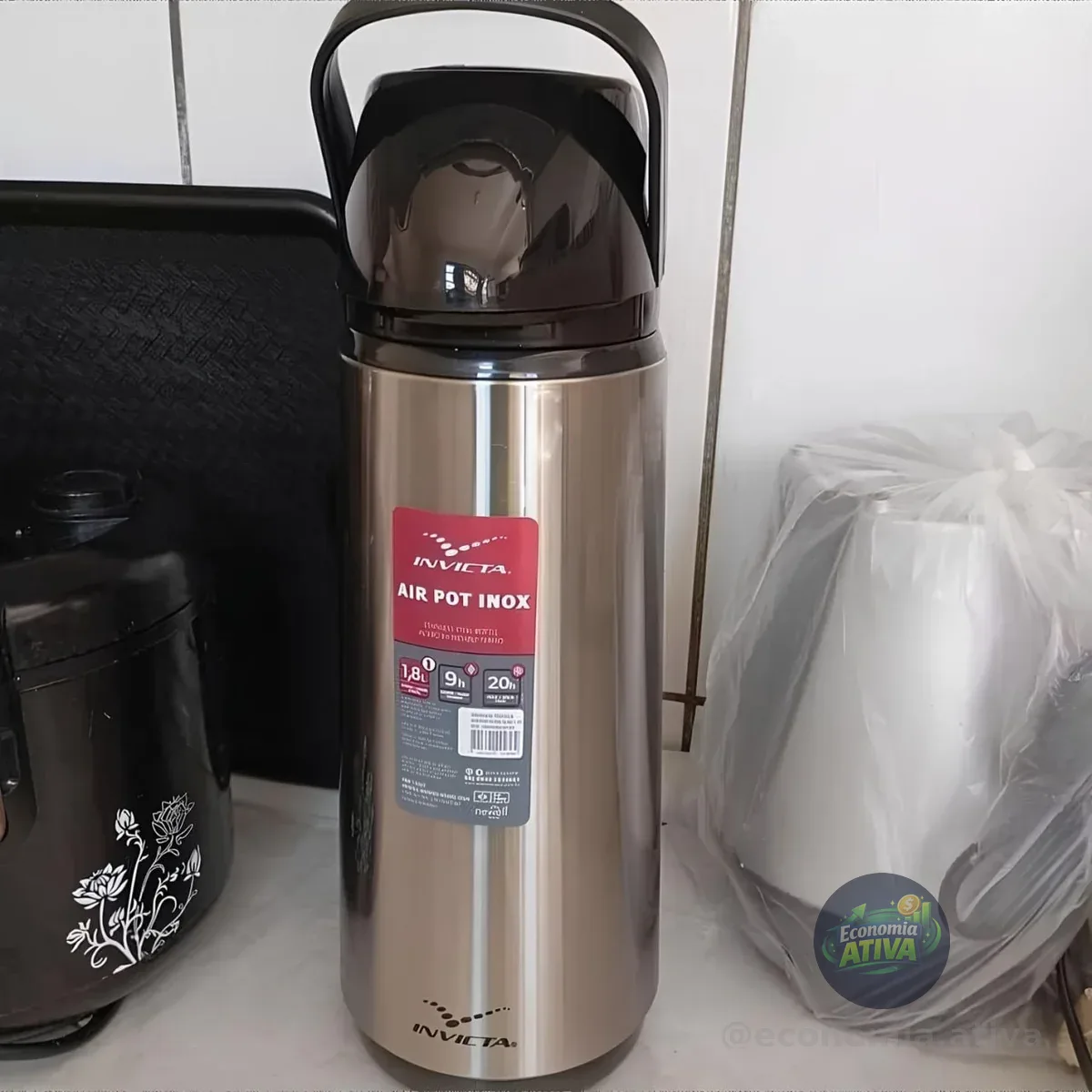 Garrafa Térmica Air Pot Slim Inox 1,8L Invicta