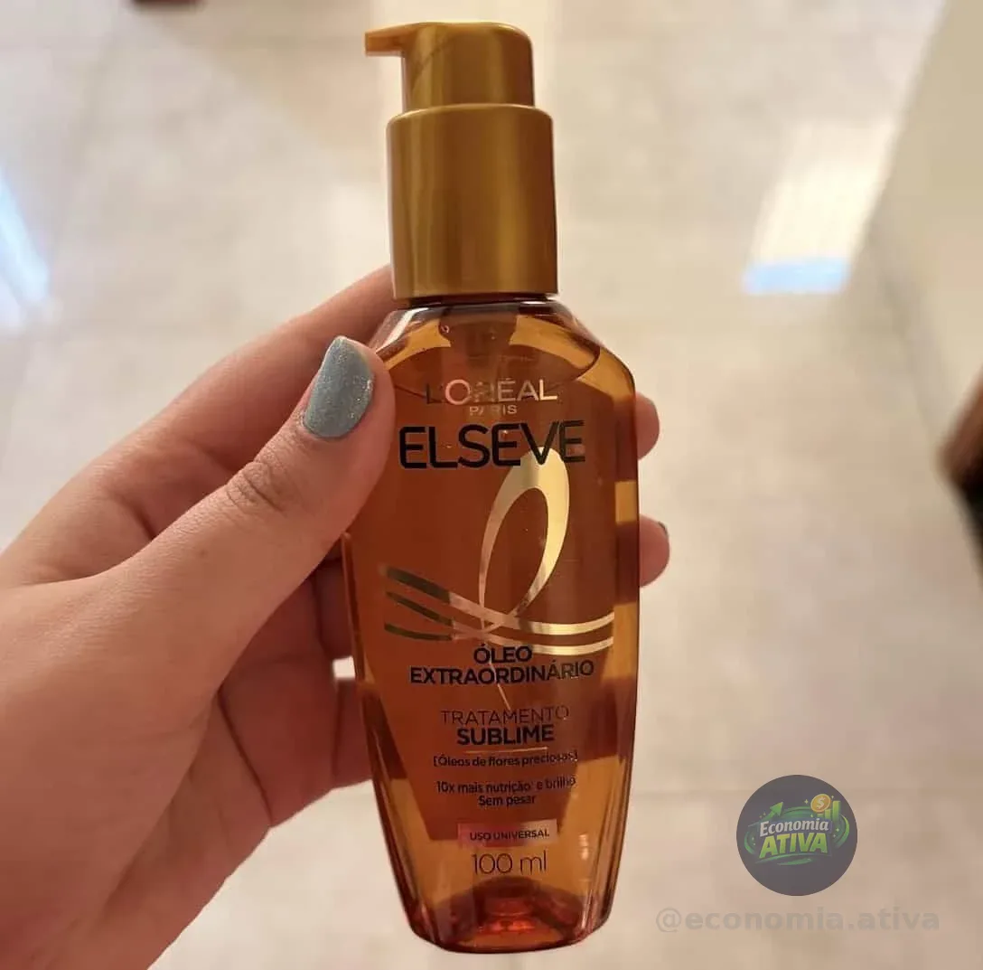 L'Oréal Paris Elseve Óleo Extraordinário Finalizador Capilar, Nutrição Profunda com 6 Óleos Preciosos, Anti-Frizz, Proteção Térmica até 230°C, Brilho Intenso para Todos os Tipos de Cabelo, 100ml