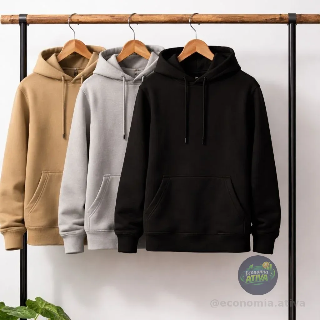 Kit 3 Moletom Blusa De Frio Agasalho Com Capuz Bem Quente