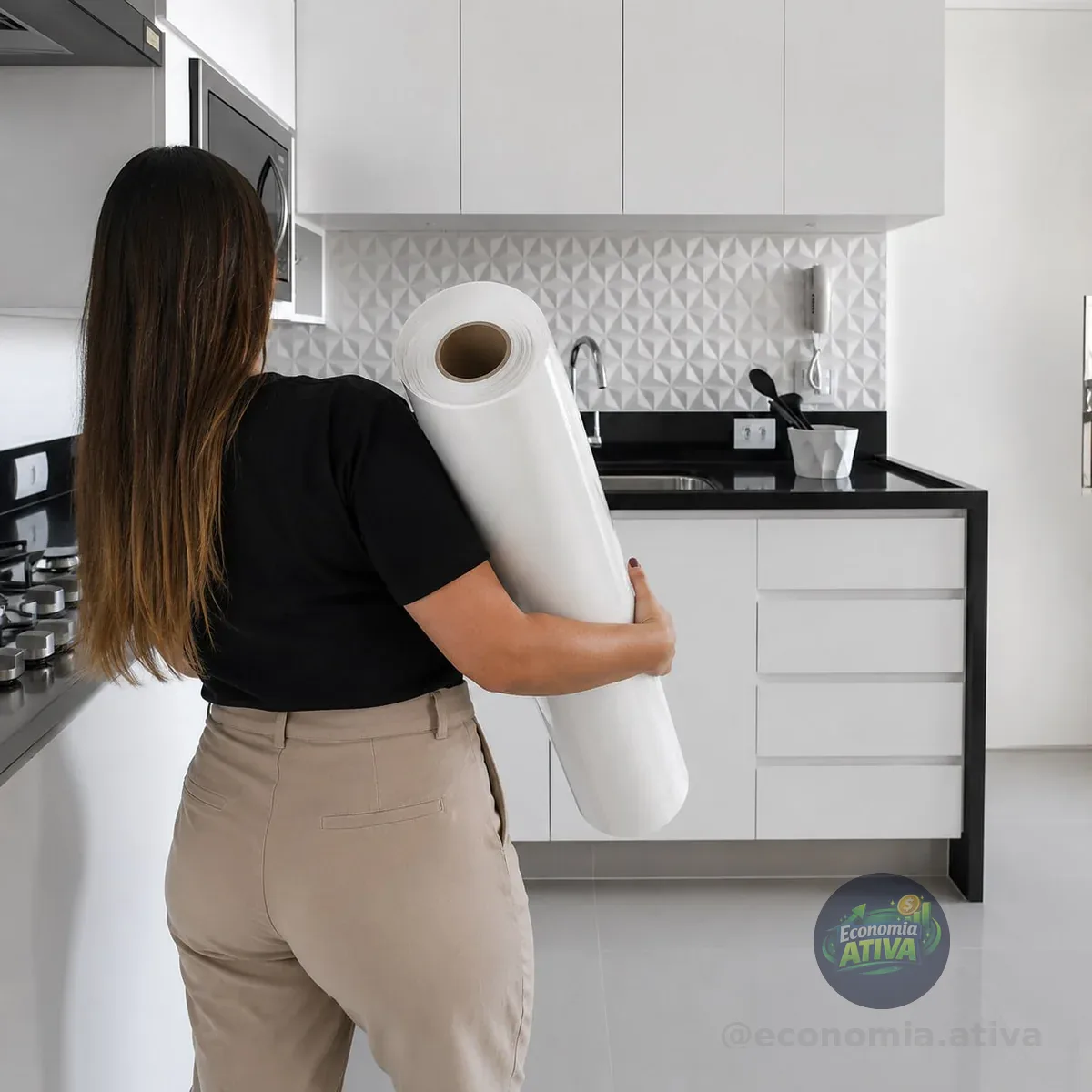 Papel Adesivo Rolo 10 Metros Envelopamento Móveis Madeira Cor Branco Fosco