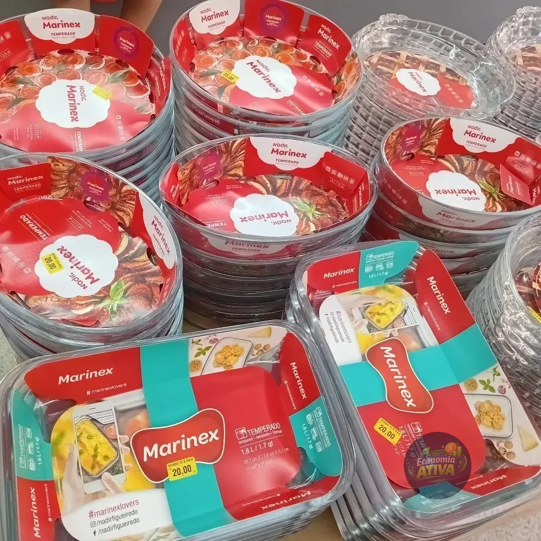 Conjunto De Travessas Refratárias Em Vidro 10 Peças Marinex Transparente