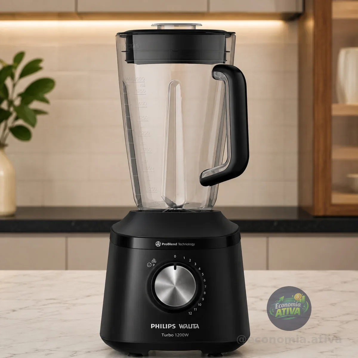 Liquidificador Philips Walita 3000 Hr2271 1200w 3l 12 Vel. Preto 220v