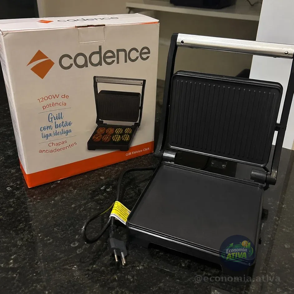Grill Elétrico Cadence Click, 1200w, Grl200, 127v Prateado 220v
