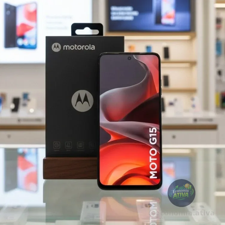 Smartphone Motorola Moto G15 - 256gb 12gb (4gb Ram+8gb Ram Boost) E Camera 50mp Com Ai E Night Vision Bateria De 5200 Mah Tela Fhd+ 6.7 Com Superbrilho Nfc - Grafite