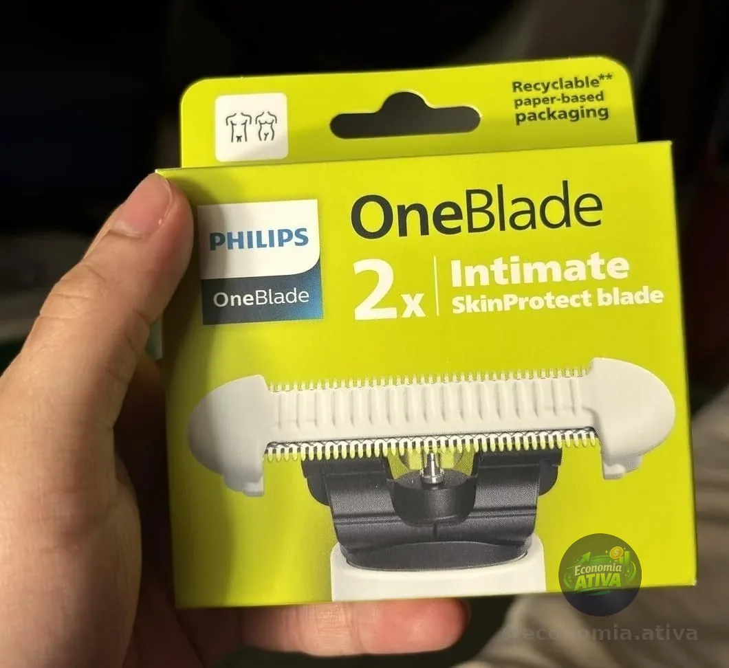 Lâmina de Reposição Philips OneBlade Skin Protect - para Aparador e Barbeador Elétrico OneBlade Intimo, pacote duplo, QP229/52