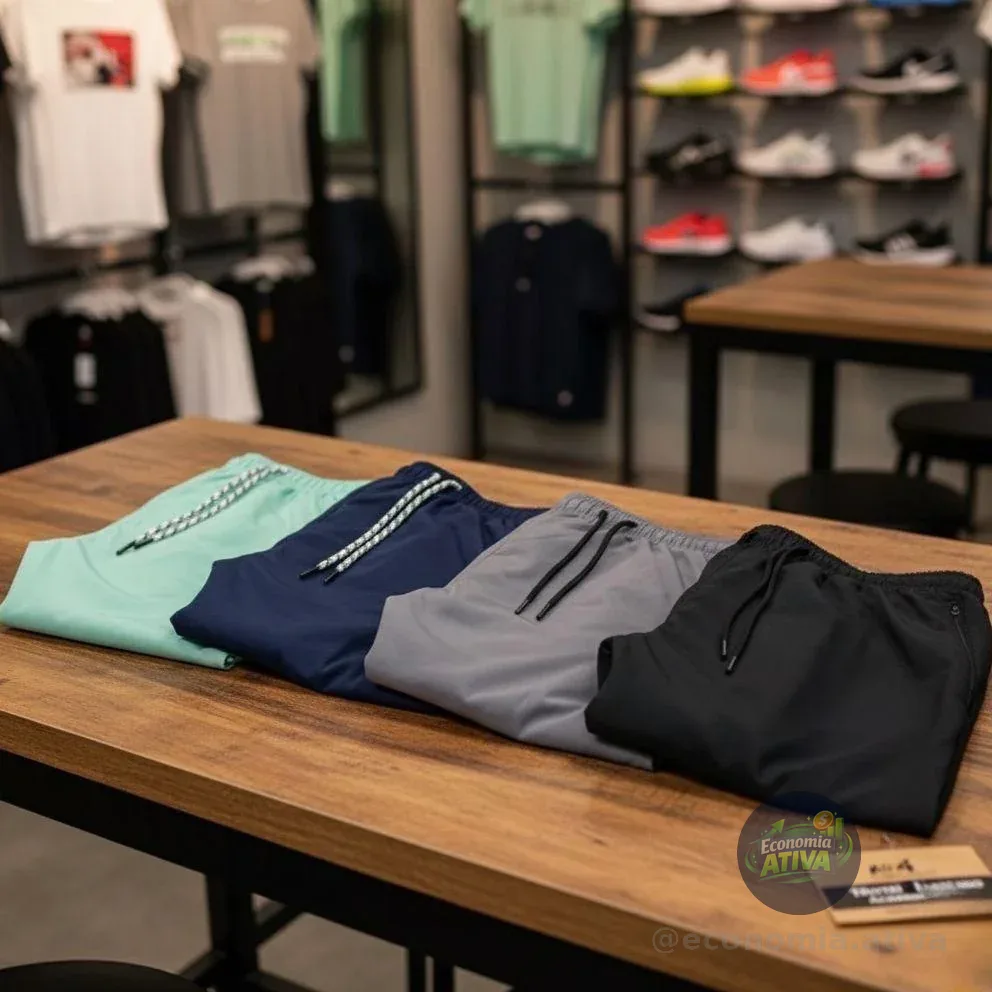 Kit 4 Bermuda Masculina Short Praia Tactel Elastano Academia