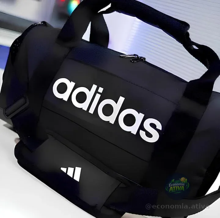 Mala Duffel Linear Média adidas Preto Liso