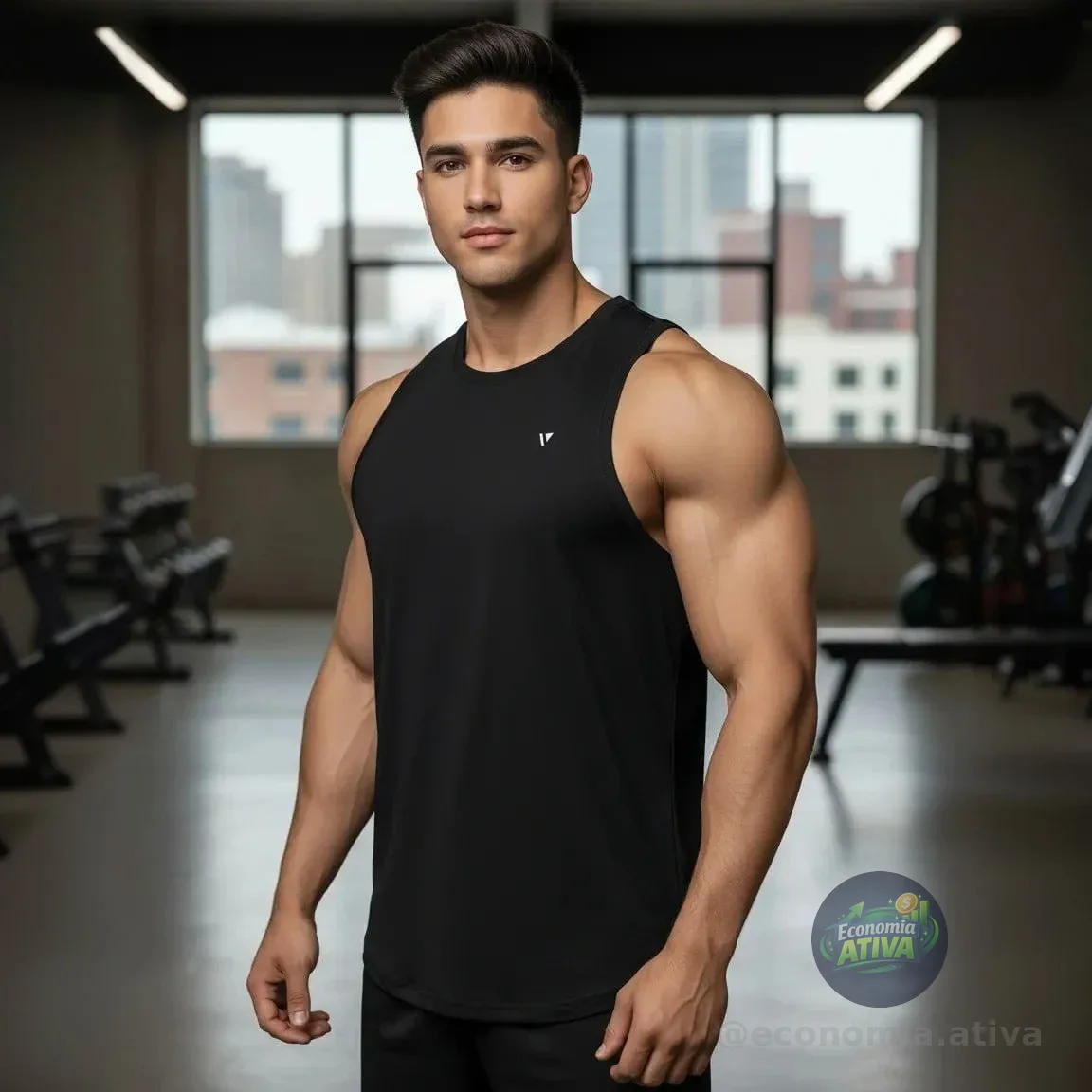 Regata Dry Fit Lisa Camiseta Masculina Academia Treino Voker
