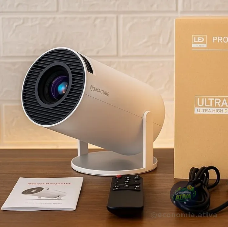Mini Projetor Davely Hy300 4k Android Com Wi-fi E Bluetooth Branco 127/220v