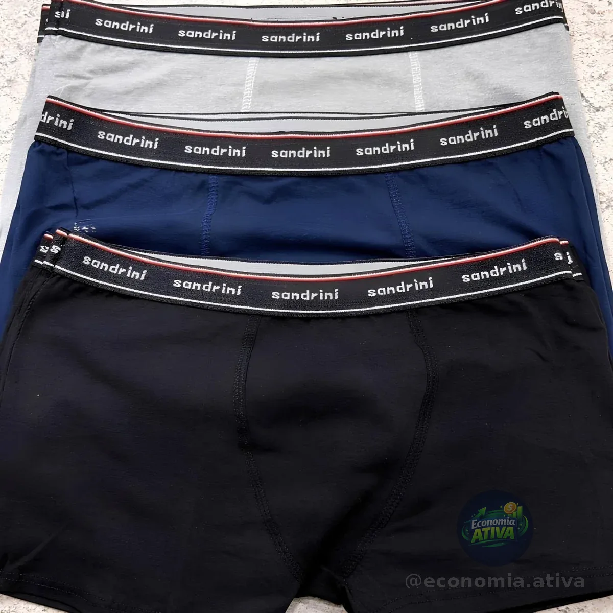 Kit 10 Cuecas Boxer Sandrini Masculinas Algodão Conforto Sortidos Gg
