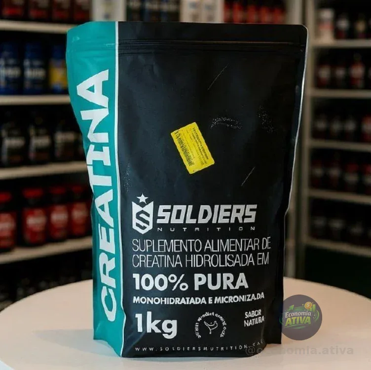 Creatina 1kg Suplemento Monohidratada Em Pó 100% Pura - Soldiers Nutrition Sem Sabor