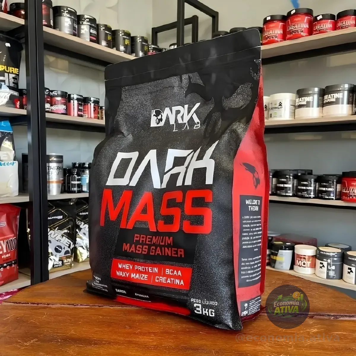 Hipercalórico Dark Mass 3kg Dark Lab Sabor Morango