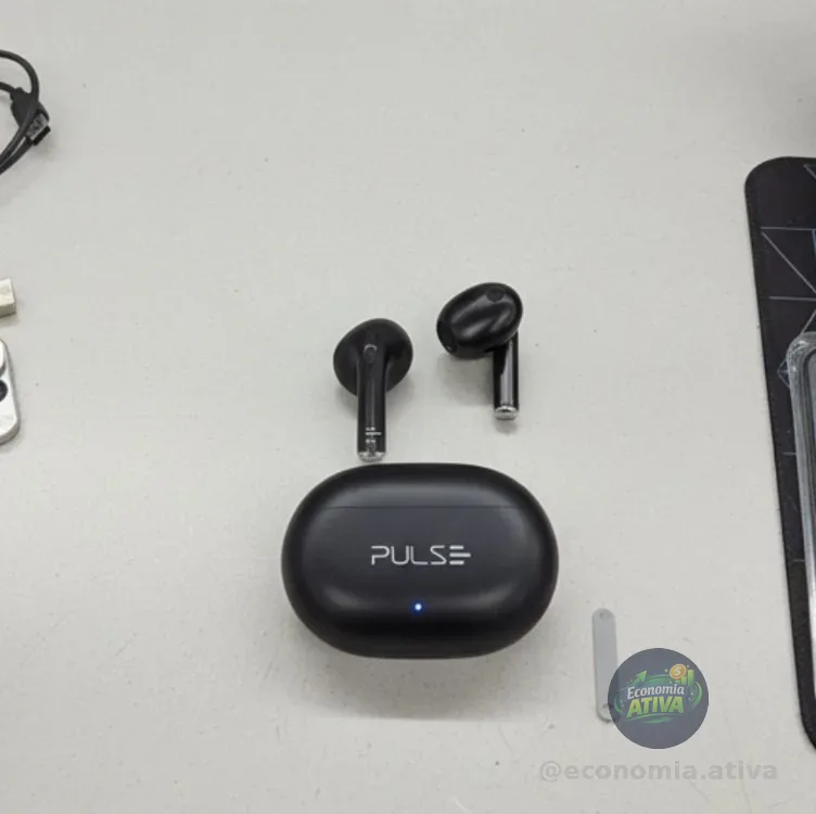 Fone De Ouvido Pulse Tws Bluetooth 5.3 Com Touch, Som Estéreo E Até 12h De Bateria  Ph413 Preto