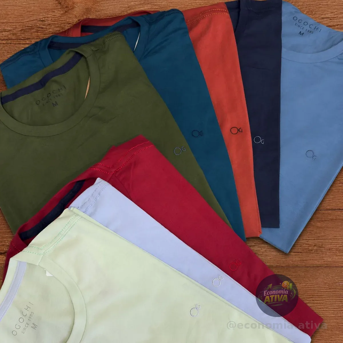 Camiseta Masculina Básica Slim Algodão - Várias Cores Ogochi