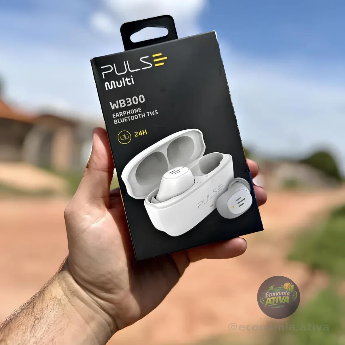 Fone De Ouvido Bluetooth Tws Wb300 Branco Pulse Extreme Bass 24h