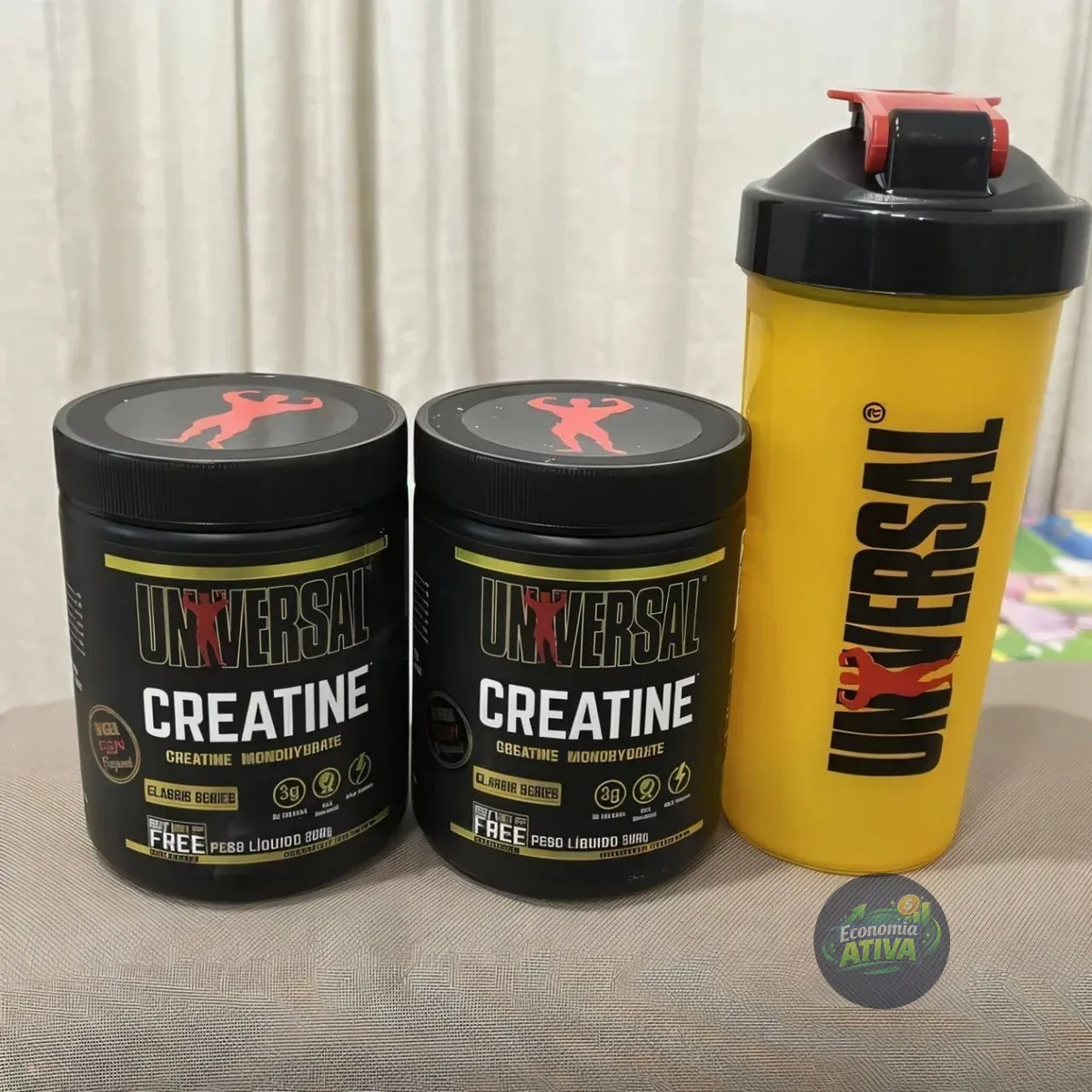 Creatina Monohydrate Universal Nutrition Em Pó 200g Com Coqueteleira Sem Sabor