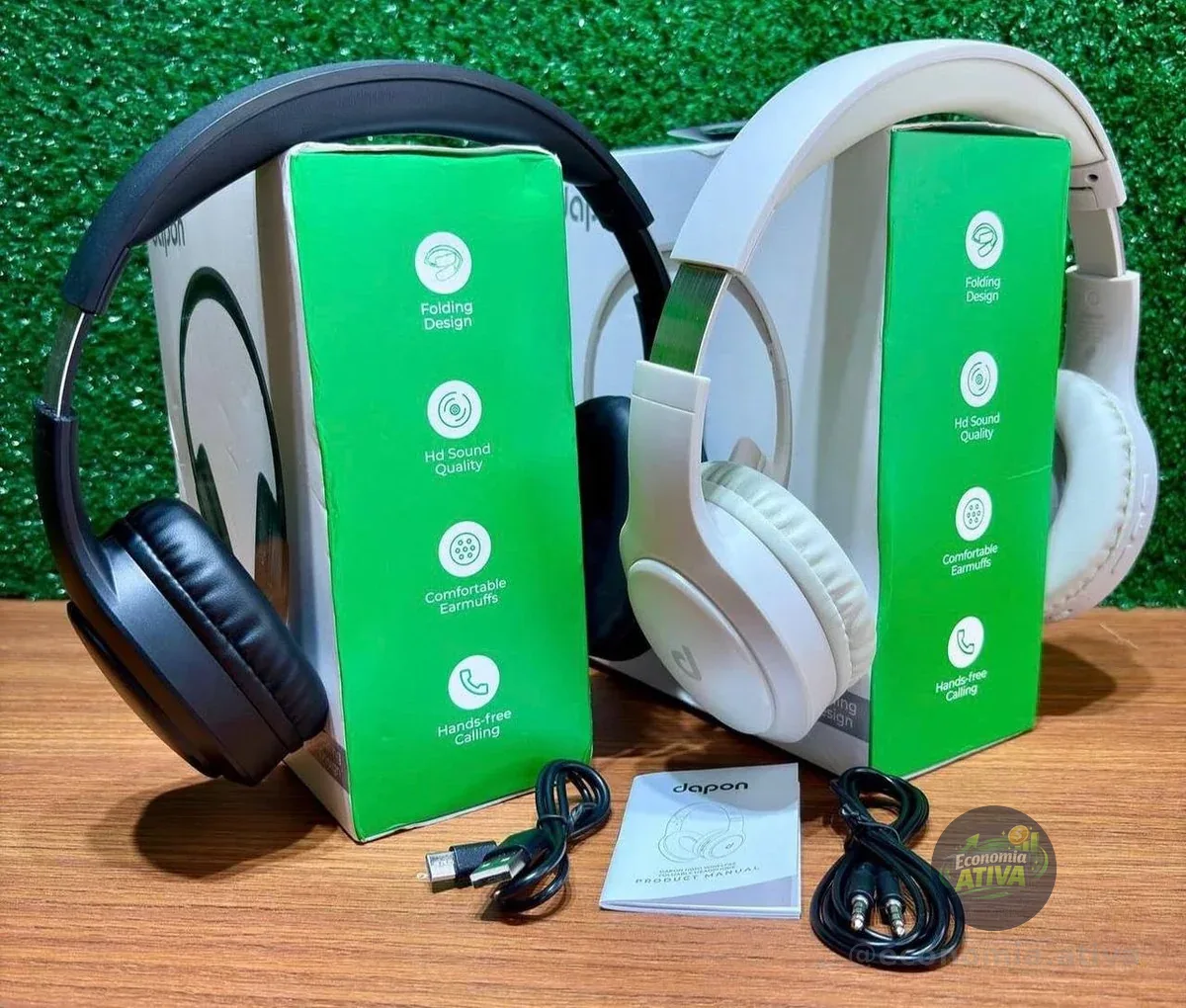 Fone De Ouvido Headphone Dapon H02d Bluetooth 5.1 Over-ear 22 Horas De Bateria Cor Preto