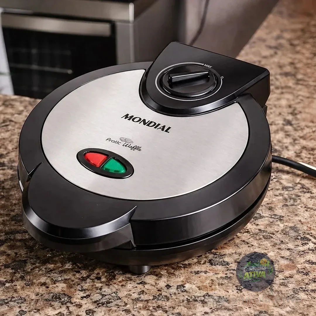 Waffle Maker, Mondial, 1200w - Gw-01 Preto/inoxidável 127v