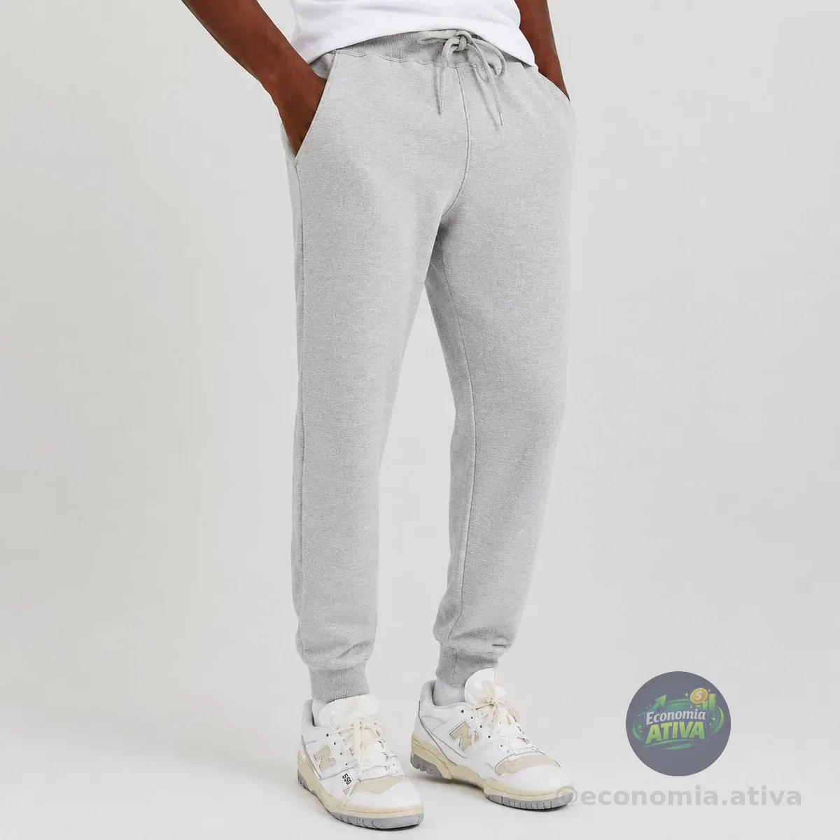 Calça Em Moletom Masculina Básica Hering Cinza Xg