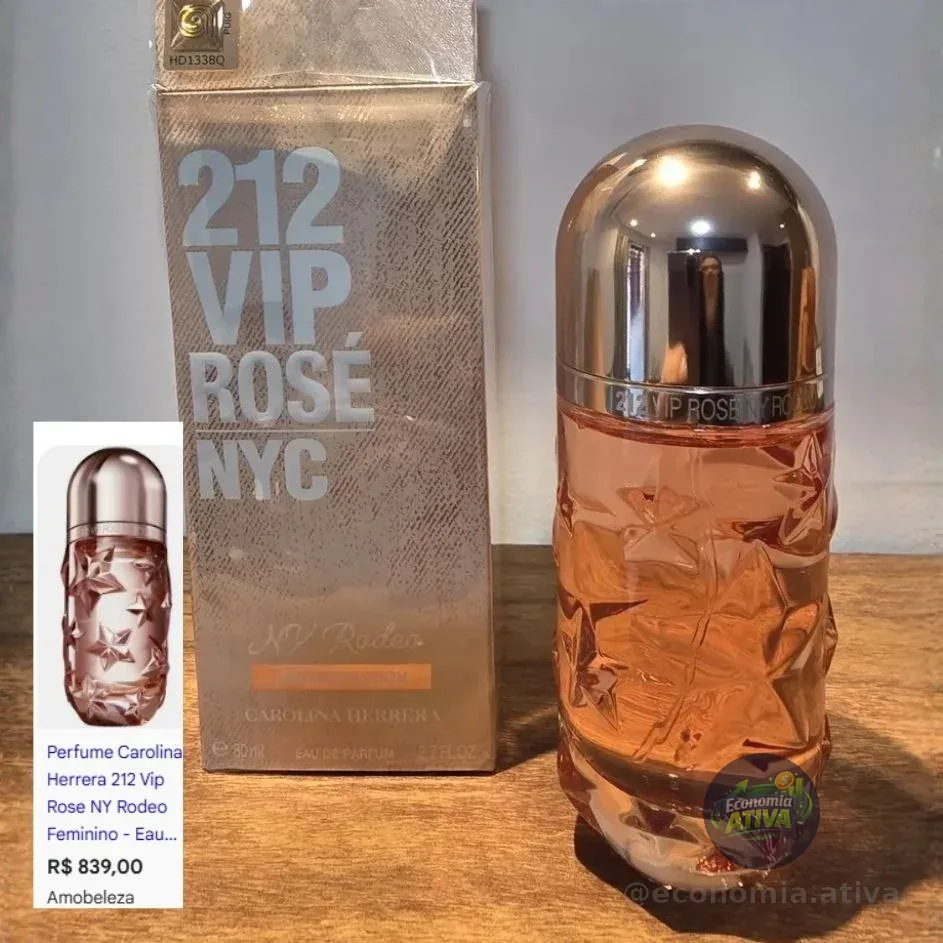 Perfume Feminino 212 Vip Rosé Ny Rodeo Carolina Herrera Eau De Parfum 80ml - Floral Frutado - Edição Limitada