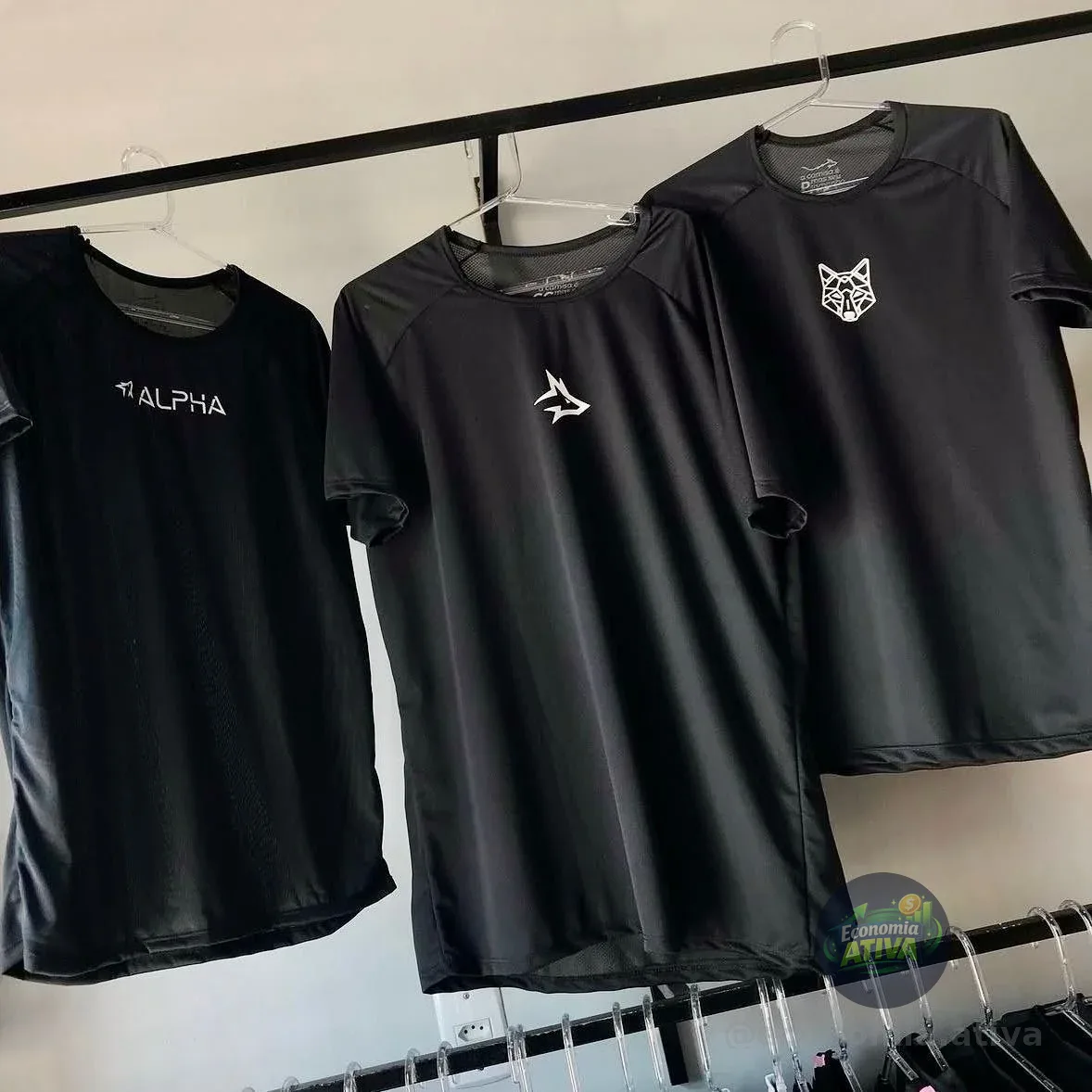 Kit 5 Camisetas Dry All Black Alpha