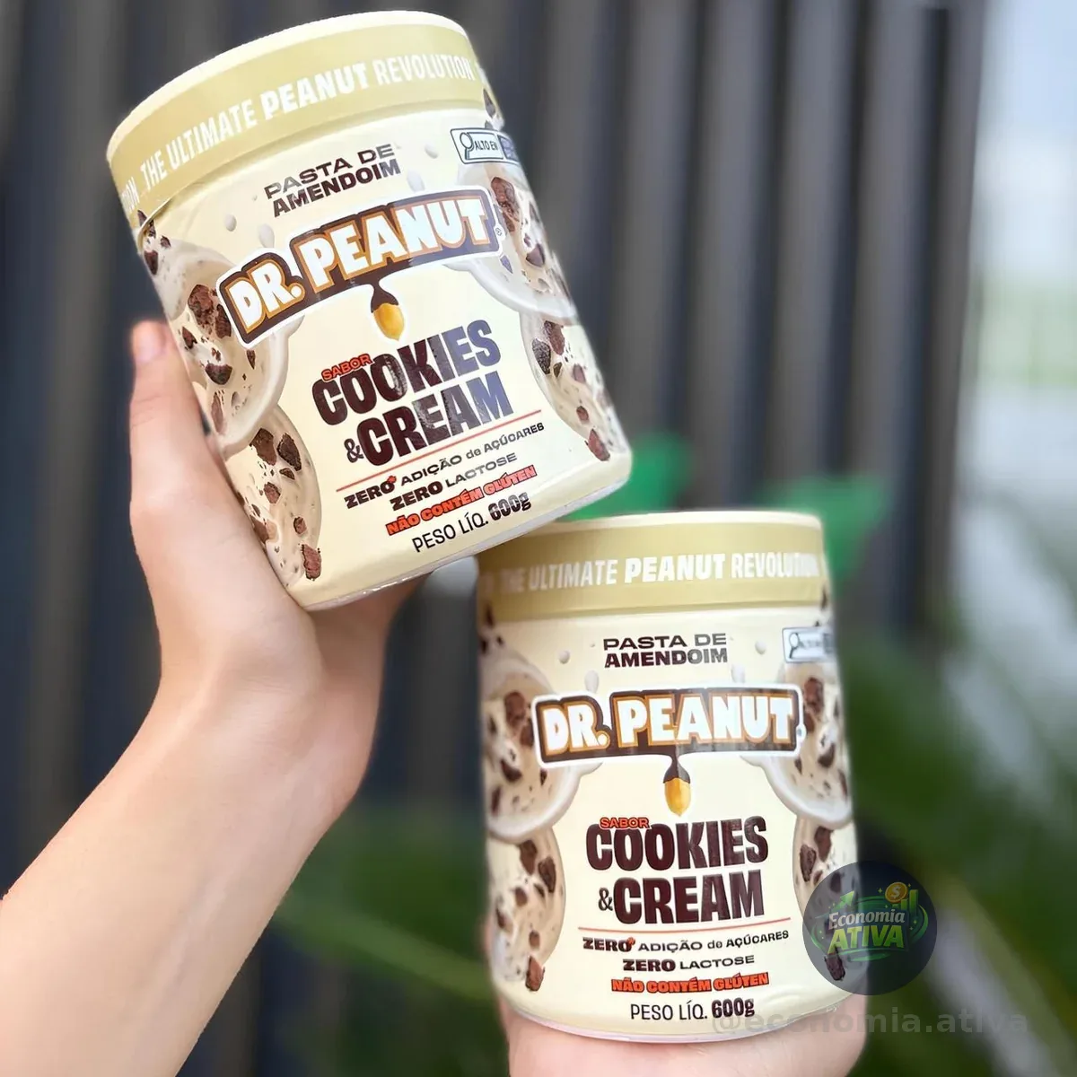 Pasta De Amendoim Dr. Peanut Sabor Cookies & Cream De 600g