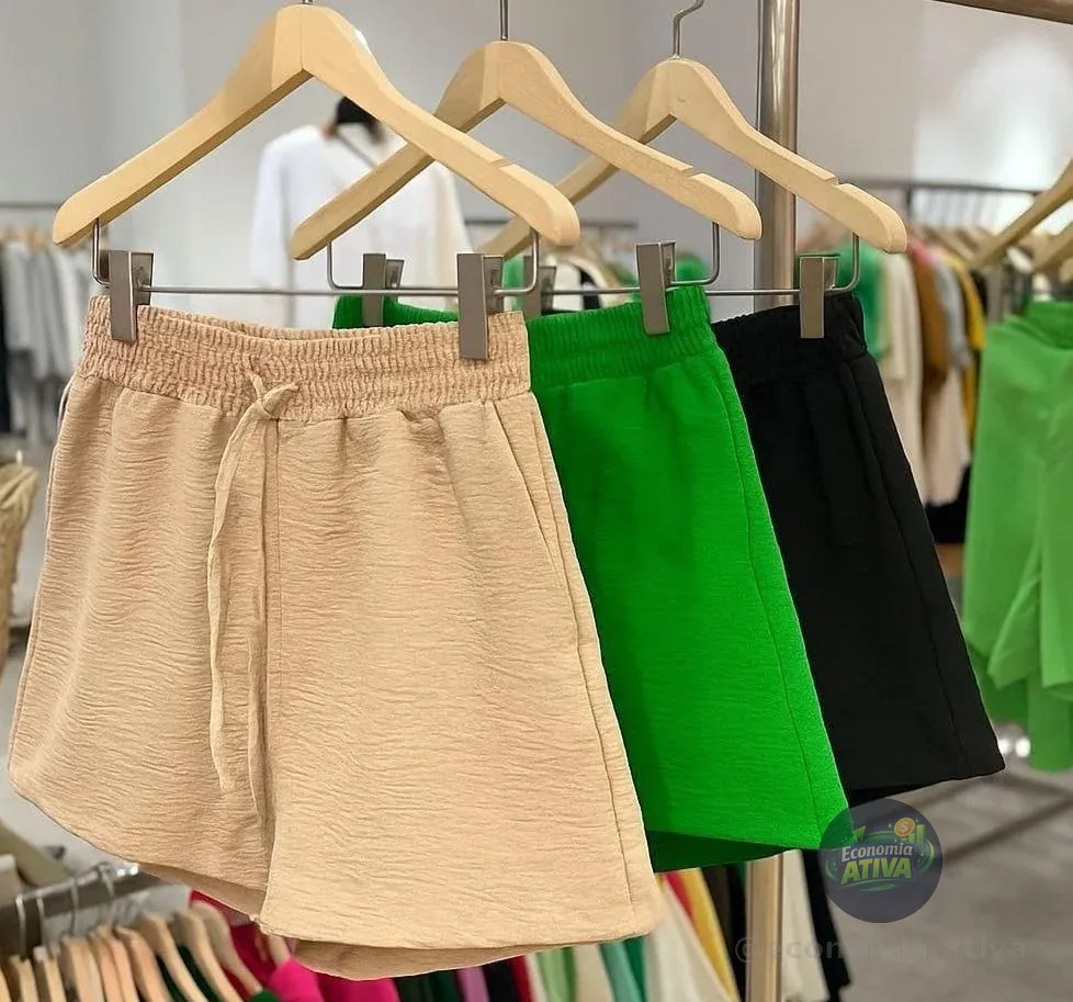 Kit 3 Shorts Feminino Basico Cintura Alta Confortável