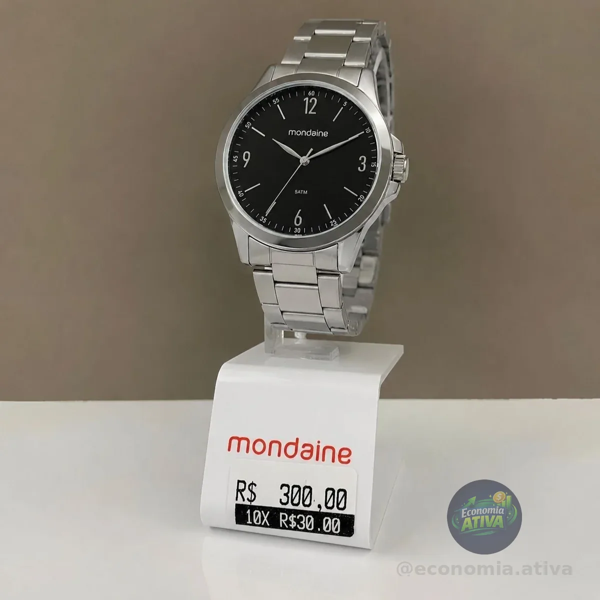 Relogio Mondaine Masculino Ref: 83515g0mvne3 Casual Prateado Preto