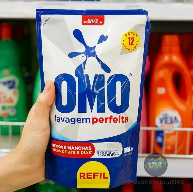 OMO Sabão Líquido Refil Omo Lavagem Perfeita Refil 900Ml