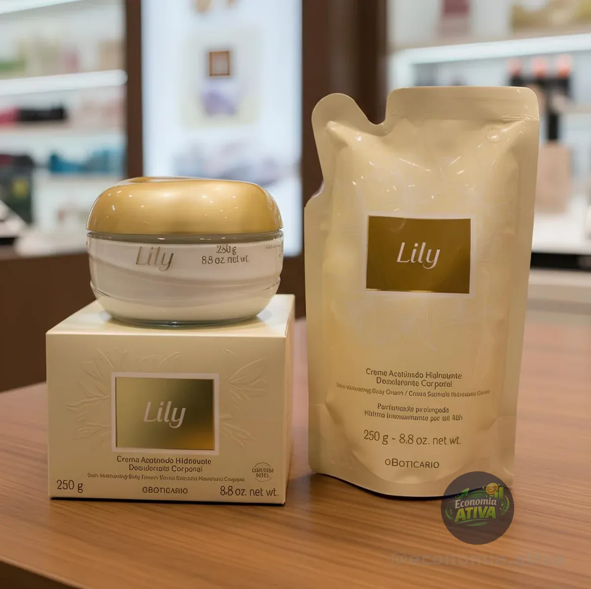 Combo Creme Acetinado Hidratante Desodorante Corporal Lily 2