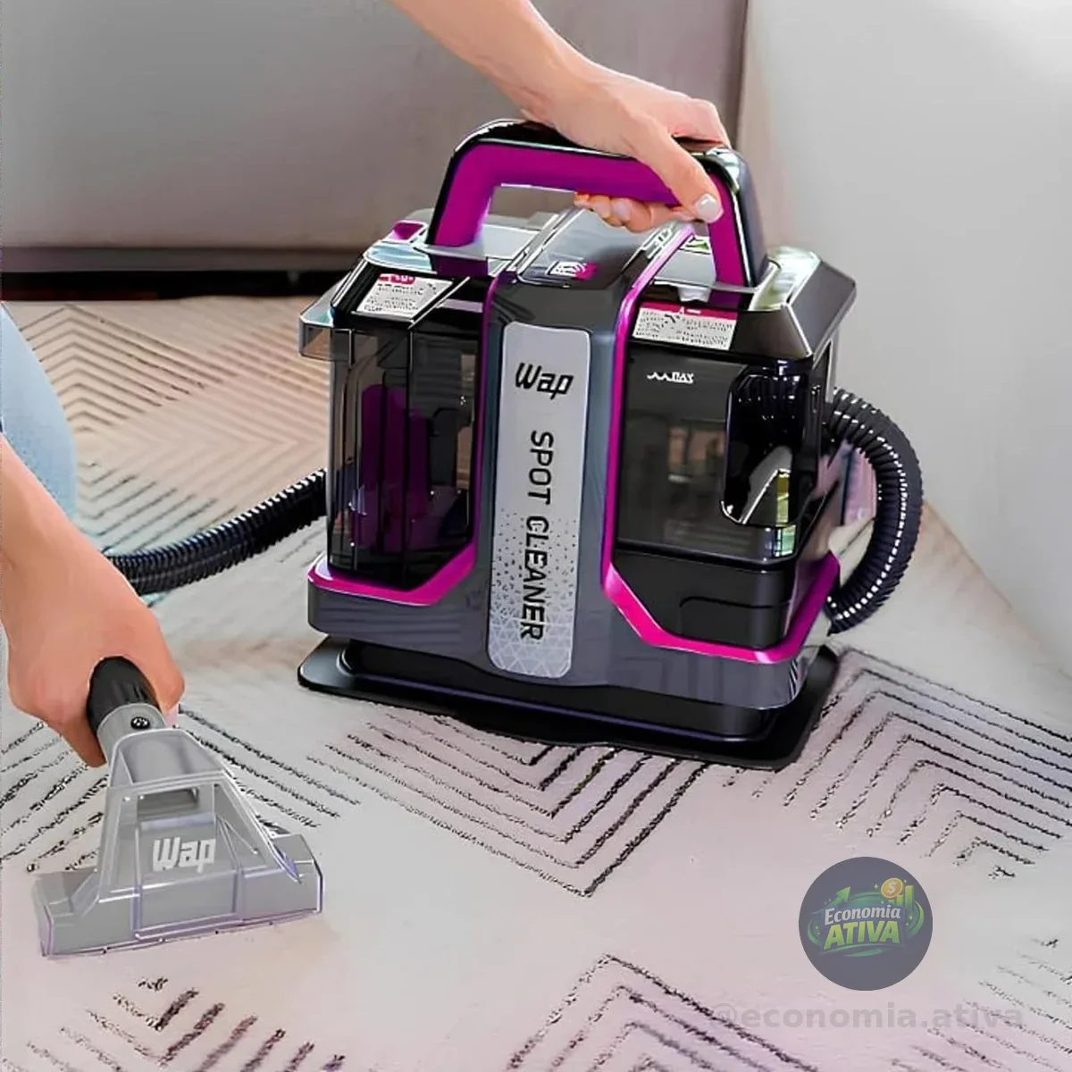 WAP Extratora Portátil Spot Cleaner W3, 3 em 1, Borrifa, Esfrega e Extrai, com Sistema de Autolimpeza, 1450W 127V