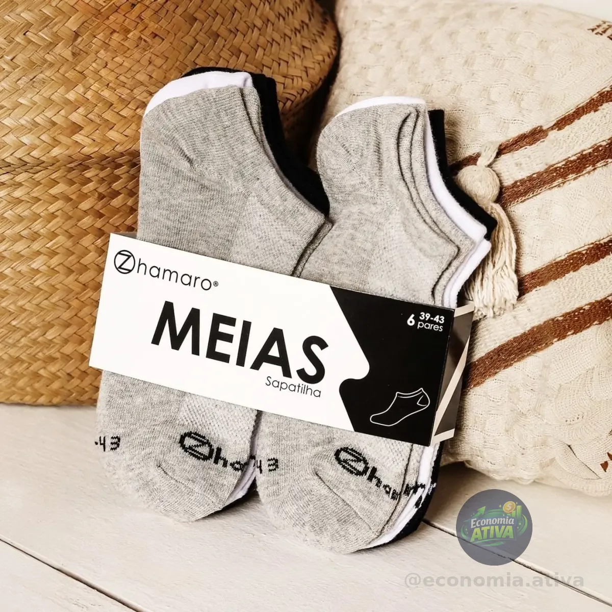 Kit 10 Pares Meias Zhamaro Premium Sapatilha Invisível Sport
