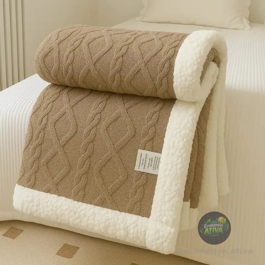 Cobertor Manta De Casal 2,00x1,80 Canelada Sherpa Cores