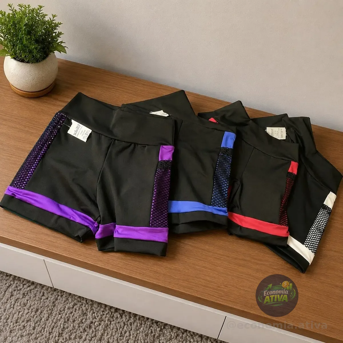 Kit 4 Shorts Academia Feminino Com Bolso Roupa Ginástica