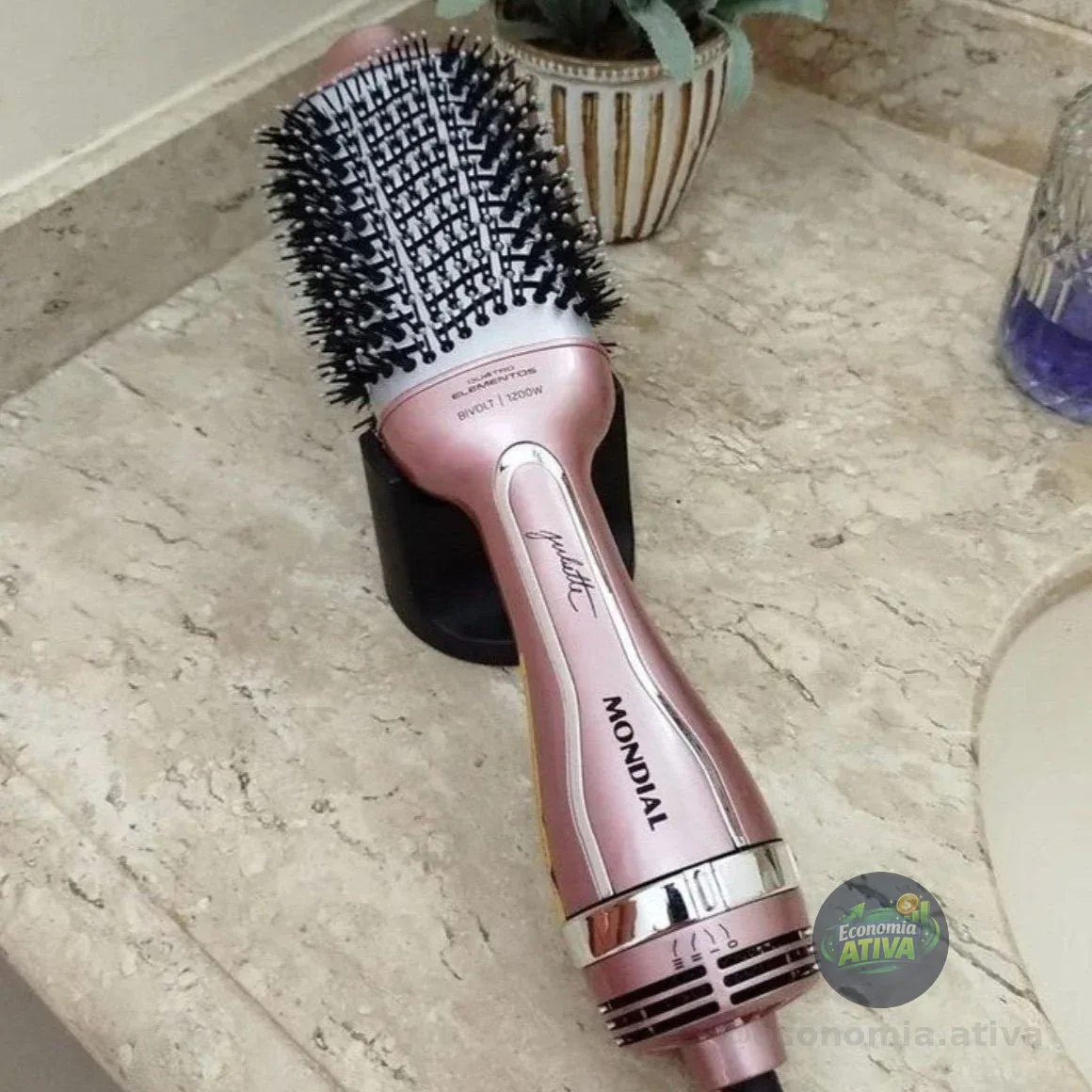 Escova Secadora Mondial By Juliette 3 em 1 1300W ES-JU-01 Golden Rose Bivolt