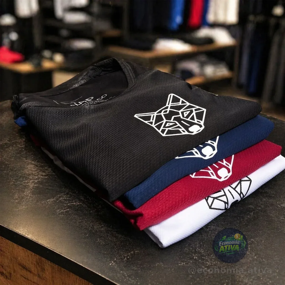 Kit 3 Camisetas Masculina Dry Alpha Lobo Geométrico
