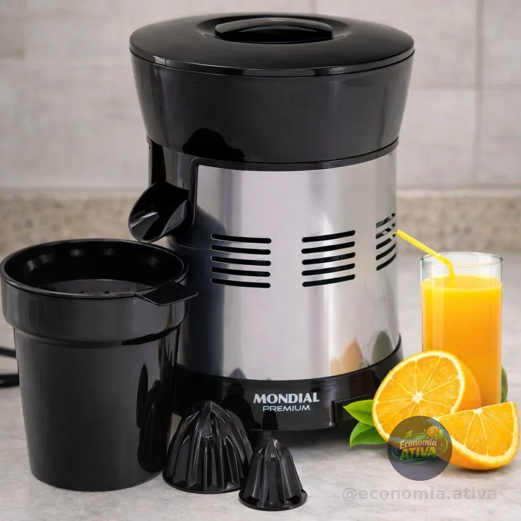 Extrator de Frutas Mondial Premium Turbo Preto Bivolt E-10