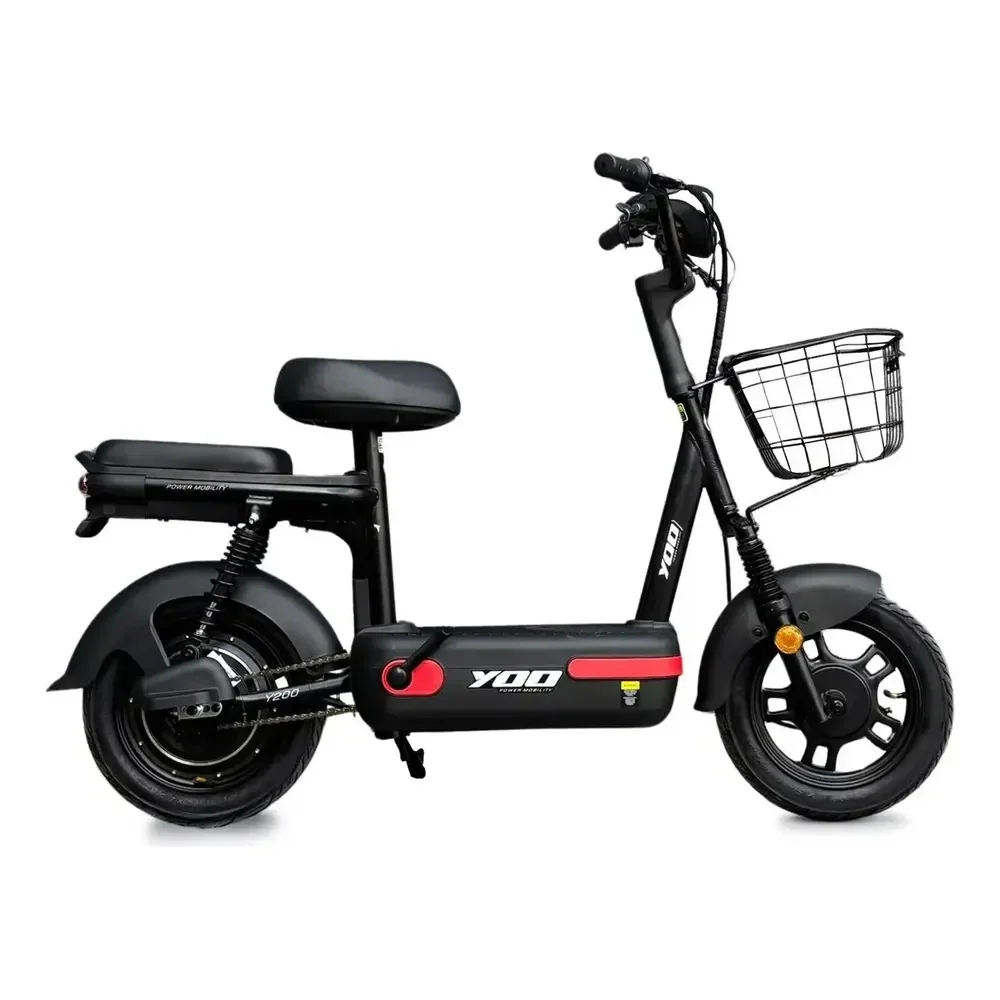 Bicicleta Elétrica Yoo Mobility Y-200 350w Farol Led Scooter Cor Preto
