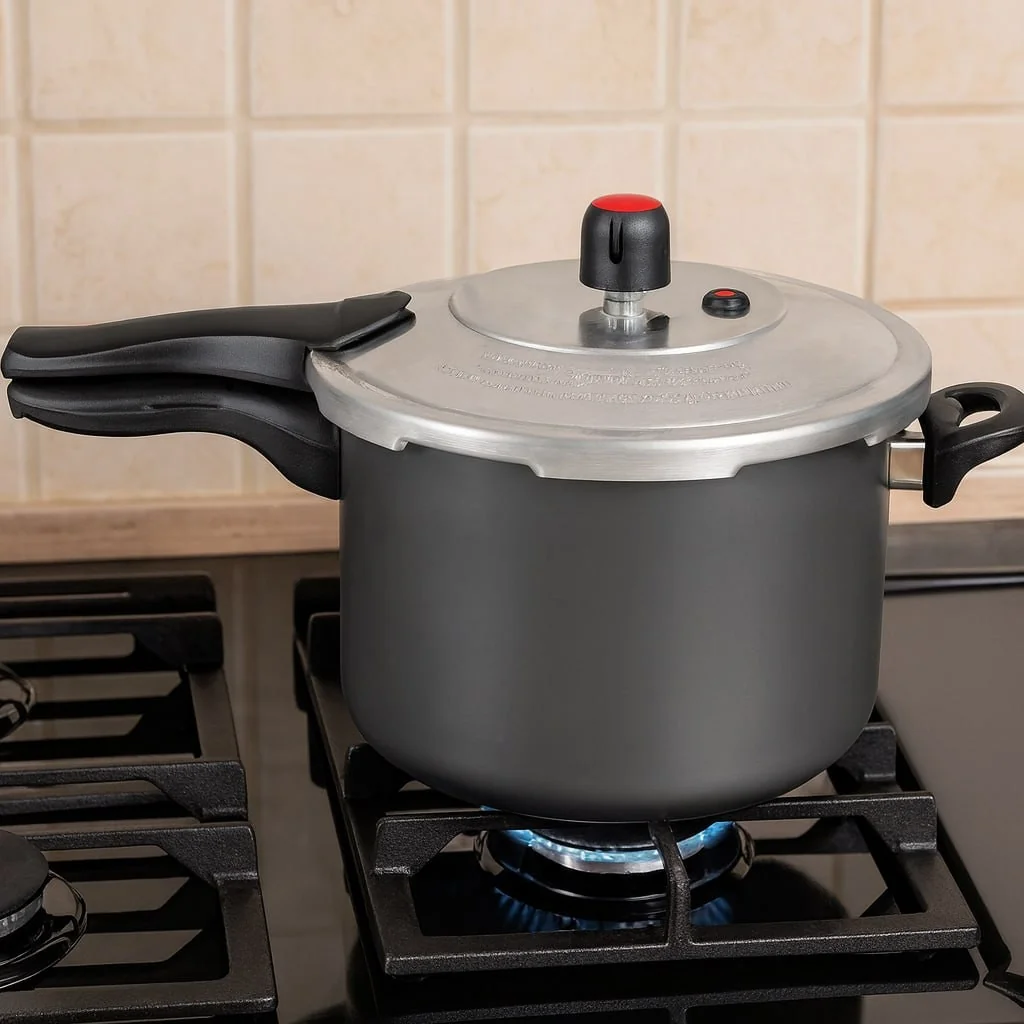Panela De Pressão 4,5l Teflon Antiaderente Alegrete Cinza